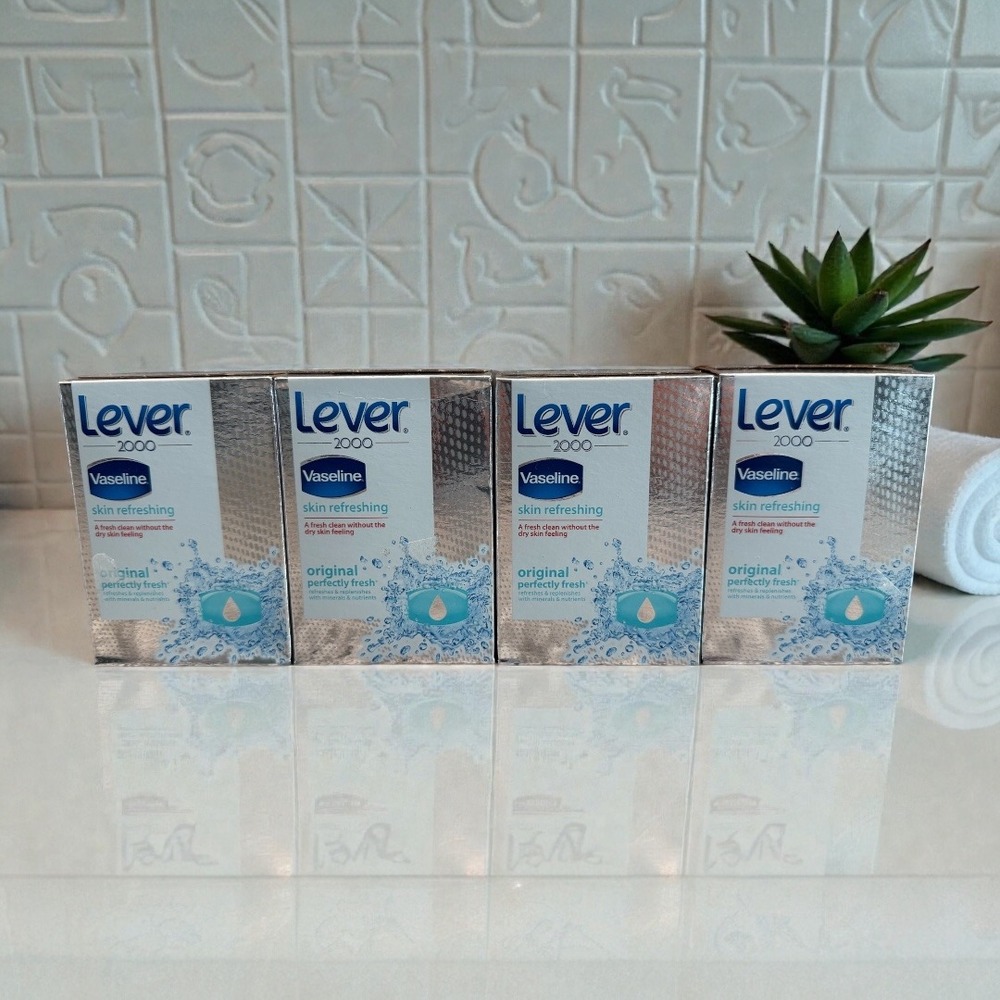 Lot of 4 Brand New In‎ Box Lever 2000 Vaseline Skin Refreshing 4.5 oz Soap Bars